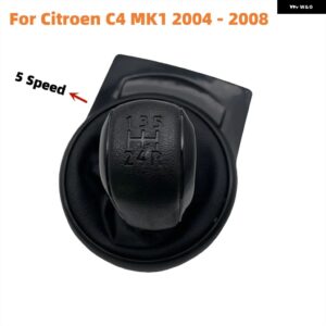 5速 マニュアル ギア ボックス ハンドル ギア シフト ノブシフター ダストジャケット シトロエン C4 MK1 38200 カーアクセサリー - black