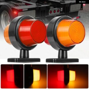 LED マーカーライト 12V 24V 両面クリアランスライト ウィンカーライトハザードテールランプ トラック トレーラー トラック ピックアップ RV - 2pcs Red Amber