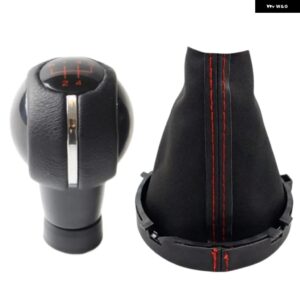 5/6速 マニュアル カー スタイリング ギア シフト ノブレバー スティックペン GAITOR ブーツ カバー 襟ミニクーパー F54 F55 F56 F57 F60 - 2pcs red 5 speed