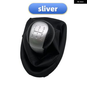 5速 ギア シフト ノブレバー スティックゲートル ブーツ カバー カラースパーク 2011 2013-16 カーアクセサリー - sliver