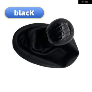 5速 ギア シフト ノブレバー スティックゲートル ブーツ カバー カラースパーク 2011 2013-16 カーアクセサリー - black