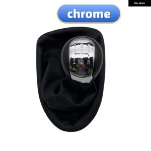 5速 ギア シフト ノブレバー スティックゲートル ブーツ カバー カラースパーク 2011 2013-16 カーアクセサリー - chrome