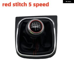 5/6スピード カーパーツ ギア シフト ノブレバー スティック VW ジェッタ 5 6 ゴルフ 6 VI MK5 MK6 5KD 711 113 5KD711113 アクセサリー - red stitch 5Speed