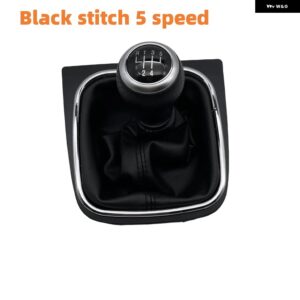 5/6スピード カーパーツ ギア シフト ノブレバー スティック VW ジェッタ 5 6 ゴルフ 6 VI MK5 MK6 5KD 711 113 5KD711113 アクセサリー - black stitch 5Speed