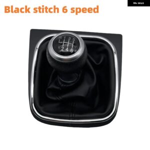 5/6スピード カーパーツ ギア シフト ノブレバー スティック VW ジェッタ 5 6 ゴルフ 6 VI MK5 MK6 5KD 711 113 5KD711113 アクセサリー - black stitch 6Speed