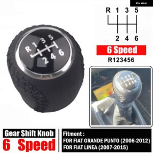 フィアット グランデ プント リネア 2007-13-2015 5 6スピード マニュアル 車シフター ギア シフト ノブヘッドレバー - 6 speed