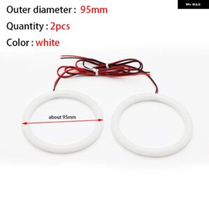 LED コットン白色エンジェルアイリング 60MM 70MM 80MM 85MM 90MM 95MM 100MM 105MM 110MM 115MM 120MM 131MM 146MM 自動 DRL 目 - 95mm