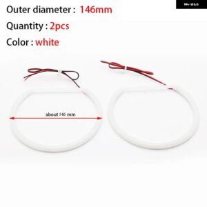 LED コットン白色エンジェルアイリング 60MM 70MM 80MM 85MM 90MM 95MM 100MM 105MM 110MM 115MM 120MM 131MM 146MM 自動 DRL 目 - 126mm