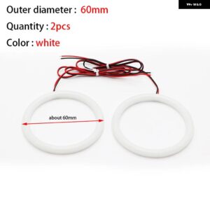 LED コットン白色エンジェルアイリング 60MM 70MM 80MM 85MM 90MM 95MM 100MM 105MM 110MM 115MM 120MM 131MM 146MM 自動 DRL 目 - 60mm