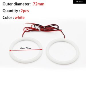 LED コットン白色エンジェルアイリング 60MM 70MM 80MM 85MM 90MM 95MM 100MM 105MM 110MM 115MM 120MM 131MM 146MM 自動 DRL 目 - 72mm