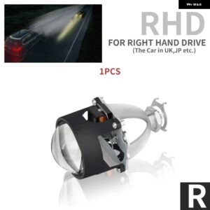 1X 2.5インチ ミニバイ キセノン HID プロジェクター ヘッドライト レンズ RETROH4 H7 H11 9005 H8 ヘッドランプ ゲートガン シュラウド - 1pcs RHD