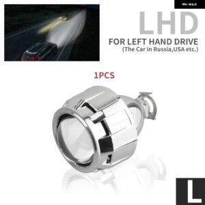 1X 2.5インチ ミニバイ キセノン HID プロジェクター ヘッドライト レンズ RETROH4 H7 H11 9005 H8 ヘッドランプ ゲートガン シュラウド - 1pcs RHD Silver