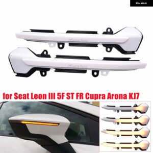 ダイナミック LED ウインカーライト サイドミラー インジケーター ウインカー ランプ セアト レオン III MK3 5F ST FR クプラ イビサ MK5 V 6F アロナ KJ7 - Milky White Lens