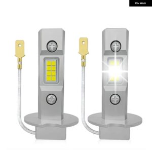 2個 H3 90ワット LED ヘッドライト 1:1 電球 ミニサイズデザインワイヤレス H1 車 LED 12V ランプファンレス CSP 7035 チップ 24000LM 6500K ホワイト