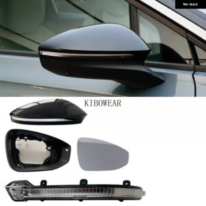 自動サイドミラー フレーム ガラスカバー ランプ VW パサート B9 ID7 VIZZION 2025 2026 交換ウインカー部分ライト - Black cover Right