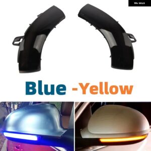 ダイナミック LED ウィンカーライトサイド ウイング ミラー インジケーター リピーターウインカー VW ゴルフ 5 プラスジェッタ MK5 パサート B6 EOS - Blue-Yellow