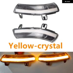 ダイナミック LED ウィンカーライトサイド ウイング ミラー インジケーター リピーターウインカー VW ゴルフ 5 プラスジェッタ MK5 パサート B6 EOS - Yellow-crystal