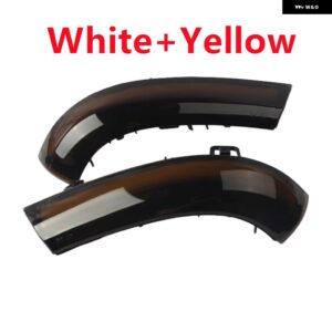 ダイナミック LED ウィンカーライトサイド ウイング ミラー インジケーター リピーターウインカー VW ゴルフ 5 プラスジェッタ MK5 パサート B6 EOS - Brown-white-Yellow