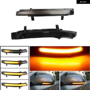 2個 LED バックミラー インジケーター ウインカーライト ダイナミックウィンカー シュコダ オクタヴィア 1Z : 01/09-06/13 - Smoked black-Yellow