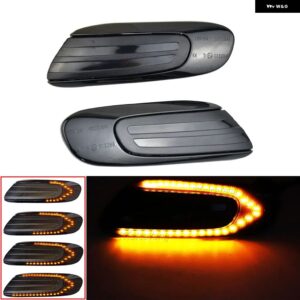 2X ダイナミック LED フェンダーサイド マーカーライト シーケンシャルウィンカーリピーターランプミニクーパー F55 F56 F57 2016-2020 - Dynamic Smoked