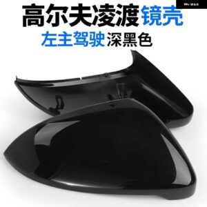 2個 サイド ウイング ミラー カバー キャップ VW ゴルフ MK7 7.5 VII GTI GTD GTE ホワイト SPORTSVAN SPORTSWAGEN 2013-2019 TOURAN - black