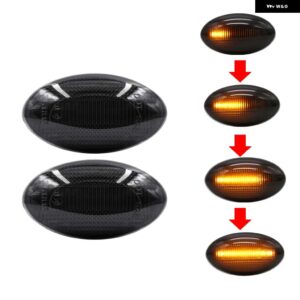 2個 ダイナミック LED サイドマーカーランプミニクーパー R50 R52 R53 37469 シーケンシャル ウィンカーライト - Smoke Dynamic