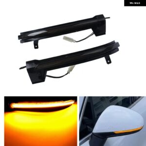 LED ダイナミックサイドミラー ウインカーライト ウィンカーアロー 2011-17 VW トゥアレグ II 7P 2010-2018 - Smoked black-Yellow