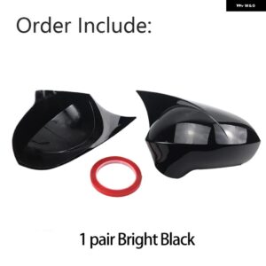 ブラック ABS カーボンルック ブラックサイドミラー カバー バックミラー キャップ セアト レオン MK2 1P イビサ MK4 6J EXEO カーアクセサリー - Bright Black