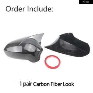 ブラック ABS カーボンルック ブラックサイドミラー カバー バックミラー キャップ セアト レオン MK2 1P イビサ MK4 6J EXEO カーアクセサリー - Carbon Fiber Look