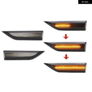 ダイナミック LED サイド マーカーライト 流れるシーケンシャル ウィンカーランプ ウインカー VW キャディー 2015-19 1ペア - Smoke No Dynamic