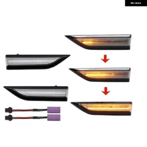 ダイナミック LED サイド マーカーライト 流れるシーケンシャル ウィンカーランプ ウインカー VW キャディー 2015-19 1ペア - Clear Dynamic