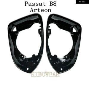 シャイニーブラックサイドミラー ハウジング フレーム トリム VW パサート B8 アルテオン B7 CC ホルダー ジェッタガラスサラウンド交換 2016 2020 - Passat B8