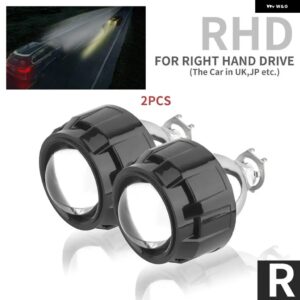 H8 H9 H11 9005 H7 HB3 HB4 ヘッドライト レンズ バイ キセノン プロジェクターキット 2.5 金属 レンズ 自動車ライトアクセサリー DIY ランプ - 2pcs RHD Black