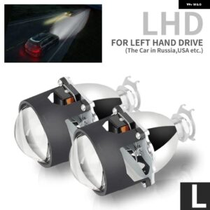 H8 H9 H11 9005 H7 HB3 HB4 ヘッドライト レンズ バイ キセノン プロジェクターキット 2.5 金属 レンズ 自動車ライトアクセサリー DIY ランプ - 2pcs LHD