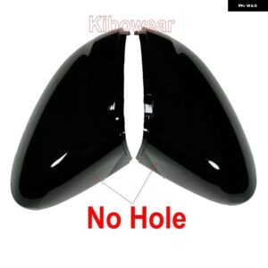 VW ゴルフ MK8 VIII 8 ブラックのサイドミラー カバー キャップ 2020 2021 2022 2024 2025 ウイング リアビュー カーボンルック - Glossy black no hole