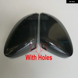 VW ゴルフ MK8 VIII 8 ブラックのサイドミラー カバー キャップ 2020 2021 2022 2024 2025 ウイング リアビュー カーボンルック - Carbon with holes
