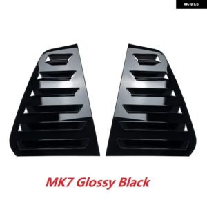 VW ゴルフ MK4 MIK5 MK6 MK7 MK8 ゴルフ 4 5 6 7 8 スタイリング リアウィンドウルーバー三角シャッター 装飾 カバー ステッカー トリム - MK7 Glossy Black