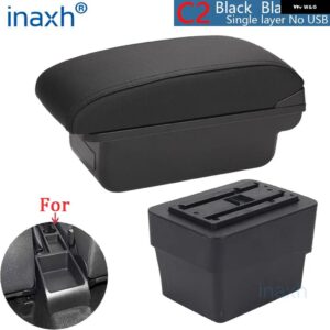 シュコダ オクタビア アームレスト シュコダ オクタビア MK3 A7 2014-2017 アームレスト ボックス レトロパーツ 収納 ボックス カーアクセサリー USB - C2 Black line NO USB