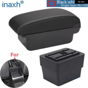 シュコダ オクタビア アームレスト シュコダ オクタビア MK3 A7 2014-2017 アームレスト ボックス レトロパーツ 収納 ボックス カーアクセサリー USB - C3 black white NOUSB