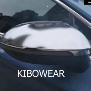 2個 マットクロームサイドミラー カバー VW パサート B8 バリアント ARTEON 2018-21 起毛キャップ 2015 2016 2017 - no blind spot holes