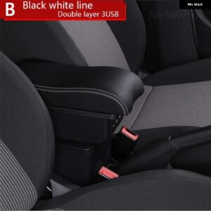 ミニクーパー アームレスト ボックス カントリーマン R60 R53 R56 R57 R58 アームレスト ボックス インテリア レトロパーツセンター 収納 ボックス USB - C3 Black NO USB