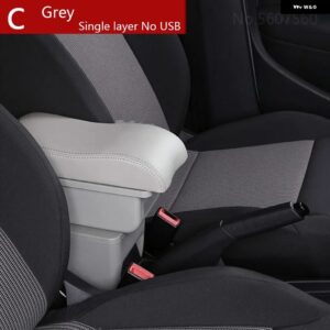 ミニクーパー アームレスト ボックス カントリーマン R60 R53 R56 R57 R58 アームレスト ボックス インテリア レトロパーツセンター 収納 ボックス USB - C5 Grey NO USB
