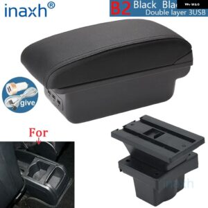 シュコダ オクタビア アームレスト ボックス シュコダ イエティ MK2 2005-2012 アームレスト 収納 ボックス カーアクセサリーレトロ インテリア パーツ USB - B2 Black line 3USB