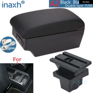 シュコダ オクタビア アームレスト ボックス シュコダ イエティ MK2 2005-2012 アームレスト 収納 ボックス カーアクセサリーレトロ インテリア パーツ USB - A2 Black line 7USB