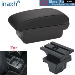 シュコダ オクタビア アームレスト ボックス シュコダ イエティ MK2 2005-2012 アームレスト 収納 ボックス カーアクセサリーレトロ インテリア パーツ USB - C2 Black line NO USB