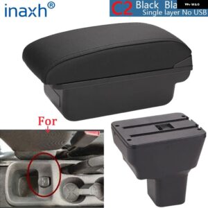 NISSAN KICKS アームレスト NISSAN KICKS 車 アームレスト ボックス 2016-2021 インテリア パーツスペシャルなレトロパーツセンター 収納 ボックス USB - C2 Black line NO USB