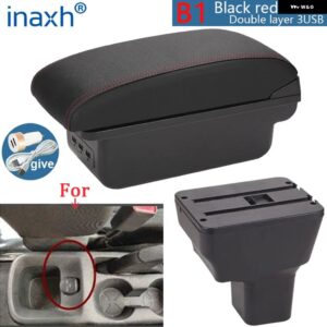 NISSAN KICKS アームレスト NISSAN KICKS 車 アームレスト ボックス 2016-2021 インテリア パーツスペシャルなレトロパーツセンター 収納 ボックス USB - B1 Black red 3USB