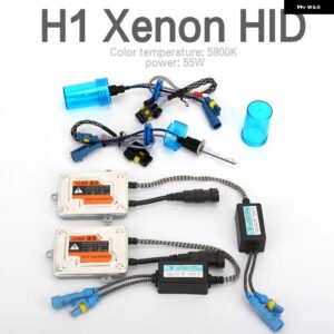 2.5インチ ミニバイ キセノン HID プロジェクター ヘッドライト レンズ RETROH4 H7 ヘッドランプ 9005 9006 W/ デイタイム ライト実行 - H1 HID Xenon