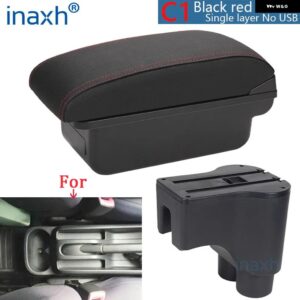 ダイハツ テリオス 2 アームレスト ボックス セントラ ル ストア コンテンツ ボックス インテリア アームレスト ストレージ カー アクセサリー パーツ - C1 Black red No USB