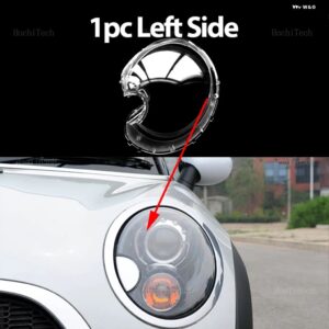 ヘッドライト カバー ミニ R56 クーパー 2007-2013 クリア ハウジング フロント ヘッドライト レンズ シェルガラスランプカバー - 1pc Left Side